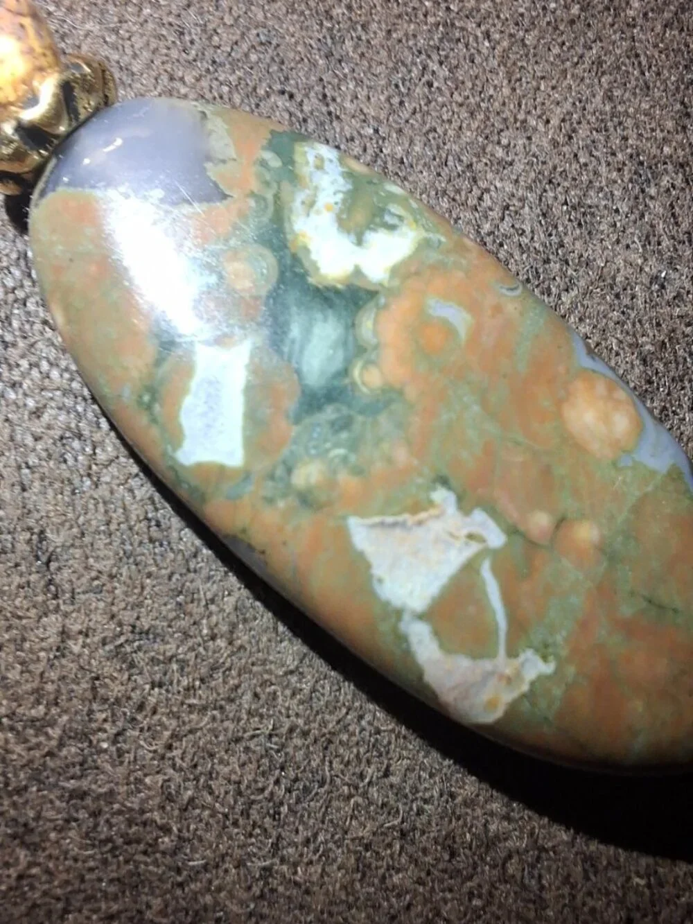 Rhyolite Jasper Gemstone long beaded Pendant Necklace Jewelry Gift